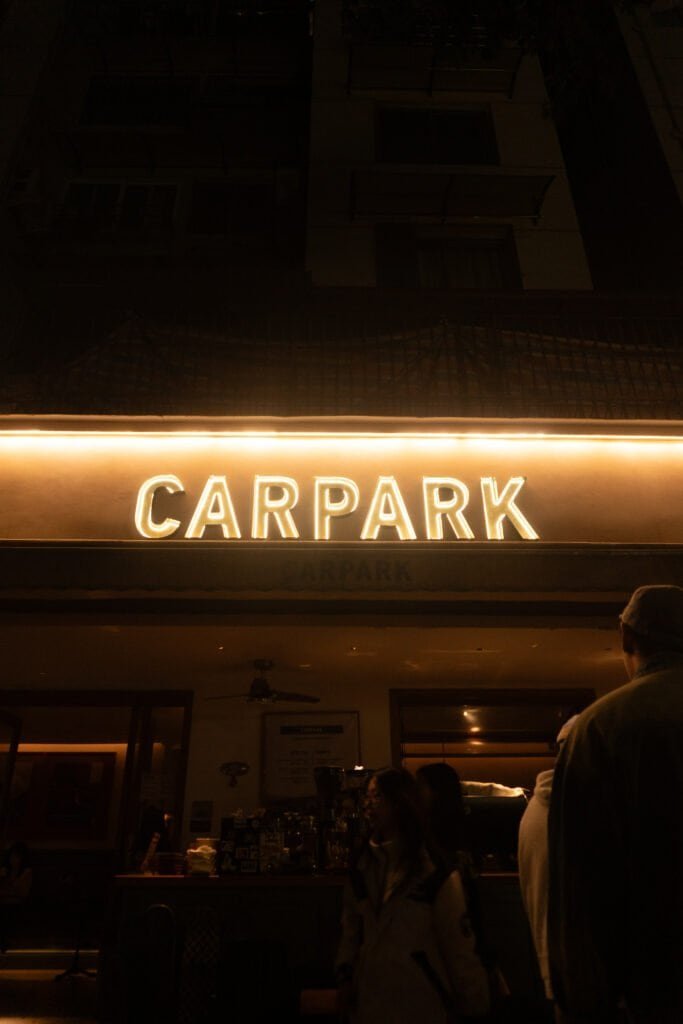 Early evening Chengdu coffee shop Carpark 3